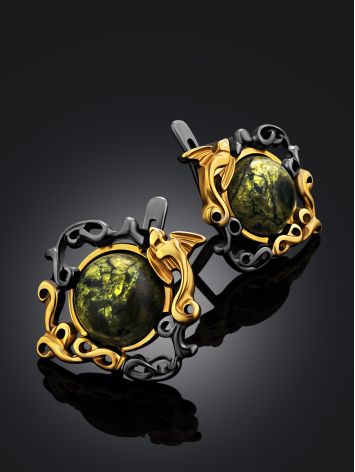 Filigree Design Silver Serpentine Earrings, image , picture 2