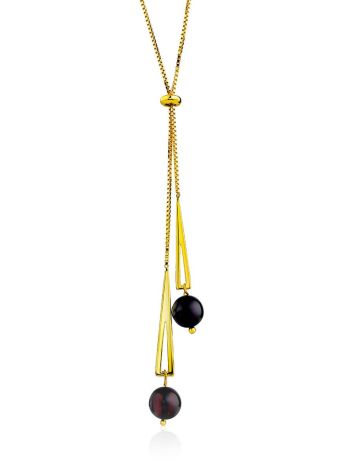 Stylish Gilded Silver Amber Necklace The Palazzo, image 