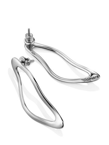 Smooth Stylish Silver Earrings The Liquid, image , picture 4