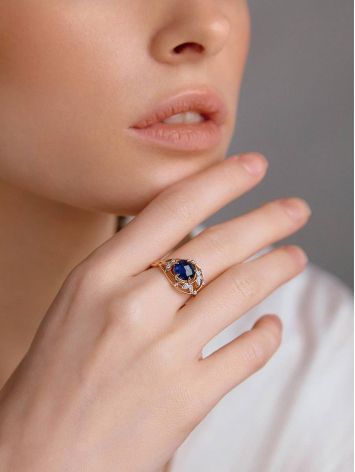 Shimmering Gold Sapphire Crystal Ring, Ring Size: 9.5 / 19.5, image , picture 3