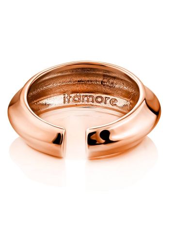 High-Polished Modern Rose Plated Silver Ring The ICONIC, Ring Size: Adjustable, image , picture 5
