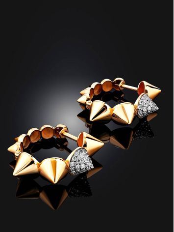 Bold Design Gold Crystal Hoop Earrings The Roxy, image , picture 2