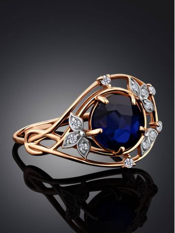 Shimmering Gold Sapphire Crystal Ring, Ring Size: 9.5 / 19.5, image , picture 2