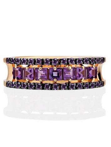 Chic Gold Amethyst Band Ring, Ring Size: 9.5 / 19.5, image , picture 4