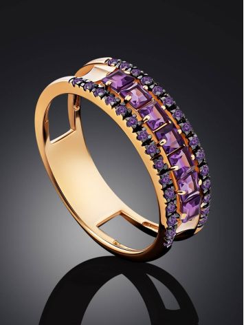 Chic Gold Amethyst Band Ring, Ring Size: 9.5 / 19.5, image , picture 2