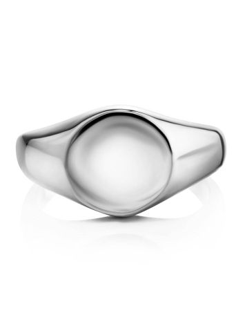 Glossy Silver Signet Ring The ICONIC, Ring Size: Adjustable, image , picture 3