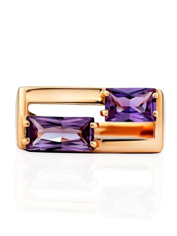 Geometric Deisgn Gold Alexandrite Ring, Ring Size: 7 / 17.5, image , picture 4