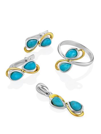 Infinity Motif Siver Turquoise Pendant, image , picture 5