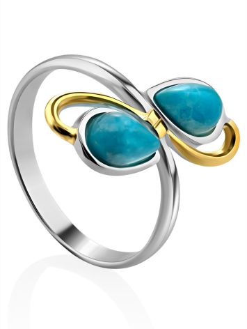 Refined Silver Turquoise Ring, Ring Size: 7 / 17.5, image 