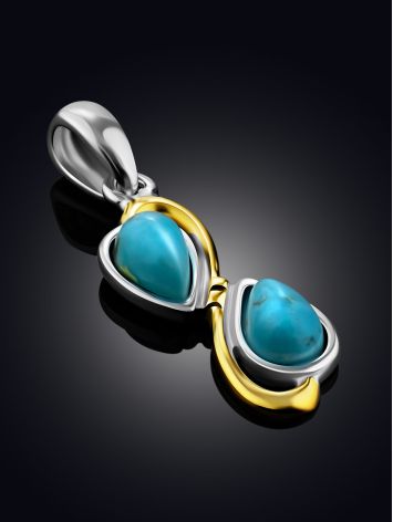 Infinity Motif Siver Turquoise Pendant, image , picture 2