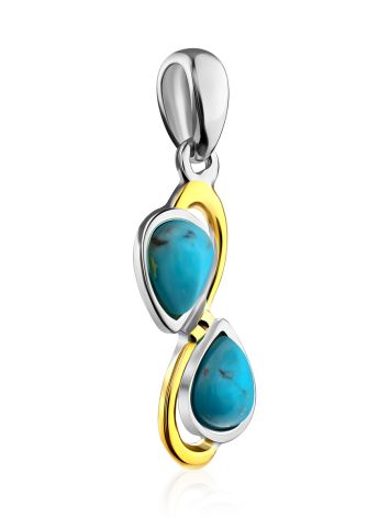 Infinity Motif Siver Turquoise Pendant, image , picture 4