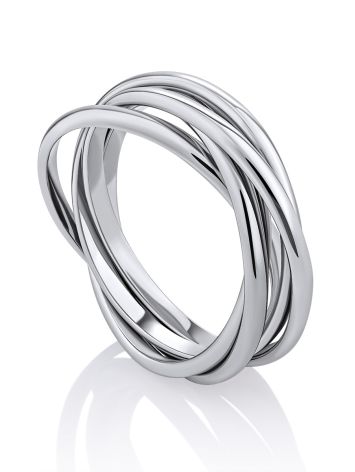 Multi Band Silver Ring The Silk, Ring Size: 8 / 18, image 