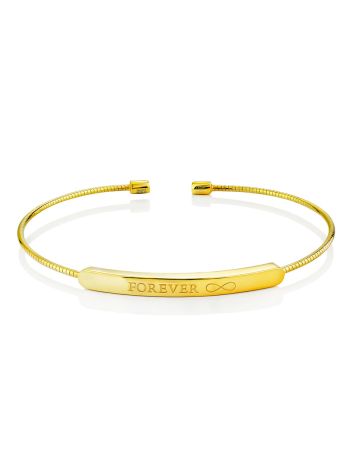 Sentimental Gilded Silver Engraved Cuff Bracelet The Silk, image , picture 3