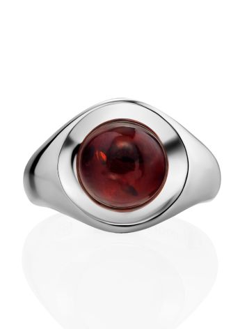 Boho Chic Style Silver Amber Ring The Palazzo, Ring Size: Adjustable, image , picture 3