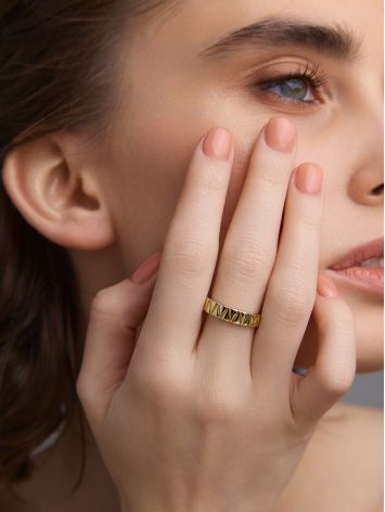 Laconic Design Gilded Silver Band Ring, Ring Size: 9 / 19, image , picture 3