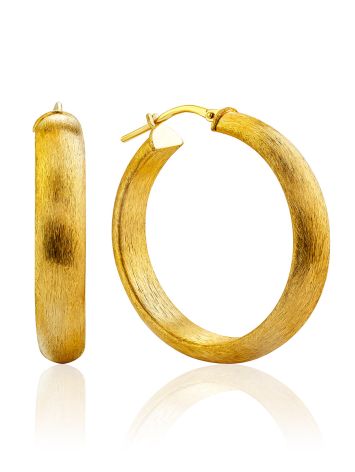Matte Finish Gilded Silver Hoop Earrings The Silk, image 