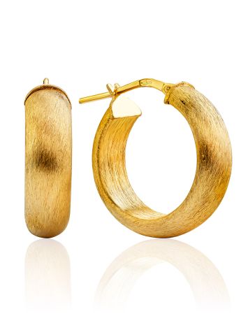 Modern Design Gilded Silver Hoop Earrings The Silk, image 