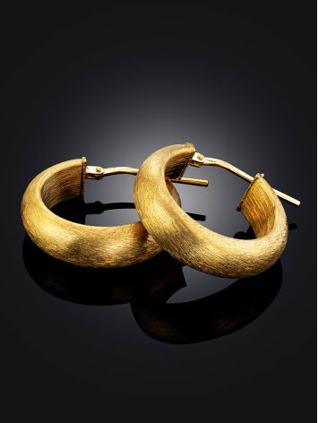 Modern Design Gilded Silver Hoop Earrings The Silk, image , picture 2