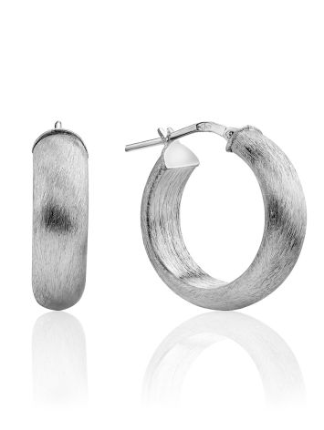 Versatile Matt Silver Hoop Earrings The Silk, image 