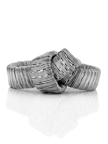 Knot Design Silver Ring The Silk, Ring Size: 7 / 17.5, image , picture 4