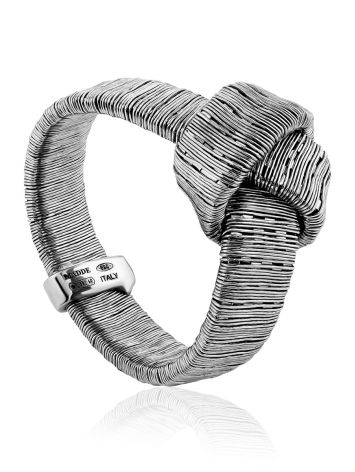 Knot Design Silver Ring The Silk, Ring Size: 7 / 17.5, image 