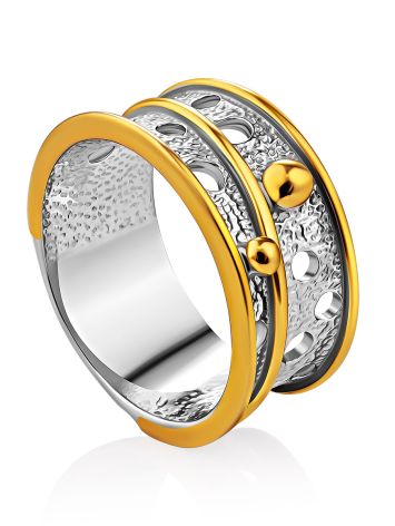 Bicolor Gilded Silver Band Ring, Ring Size: 8.5 / 18.5, image 