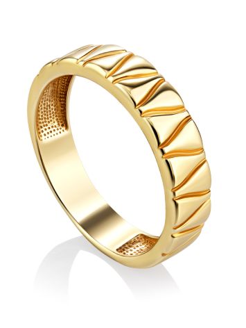 Laconic Design Gilded Silver Band Ring, Ring Size: 9 / 19, image 