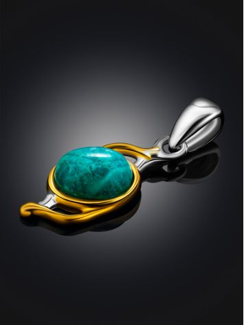 Bicolor Gilded Silver Amazonite Pendant, image , picture 2