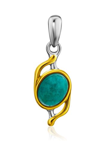 Bicolor Gilded Silver Amazonite Pendant, image 