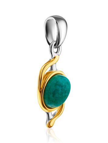 Bicolor Gilded Silver Amazonite Pendant, image , picture 3