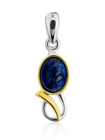 Bicolor Gilded Silver Azurite Pendant, image 