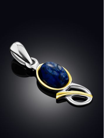 Bicolor Gilded Silver Azurite Pendant, image , picture 2