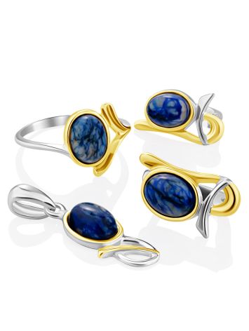 Bicolor Gilded Silver Azurite Pendant, image , picture 4