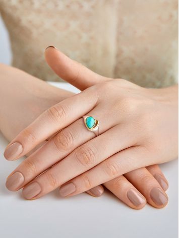 Chic Silver Amazonite Ring, Ring Size: 8.5 / 18.5, image , picture 3