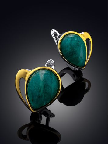 Classy Silver Amazonite Earrings, image , picture 2