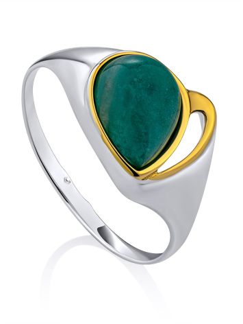 Chic Silver Amazonite Ring, Ring Size: 8.5 / 18.5, image 
