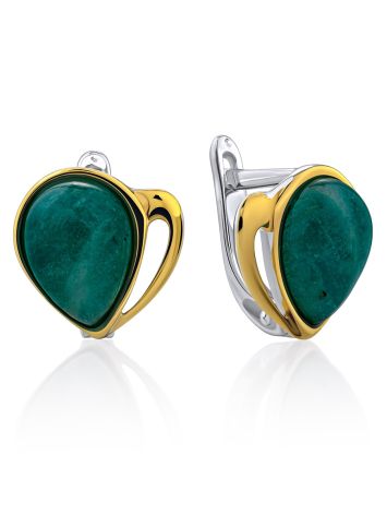 Classy Silver Amazonite Earrings, image 