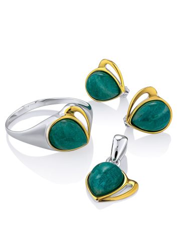 Chic Silver Amazonite Ring, Ring Size: 8.5 / 18.5, image , picture 5