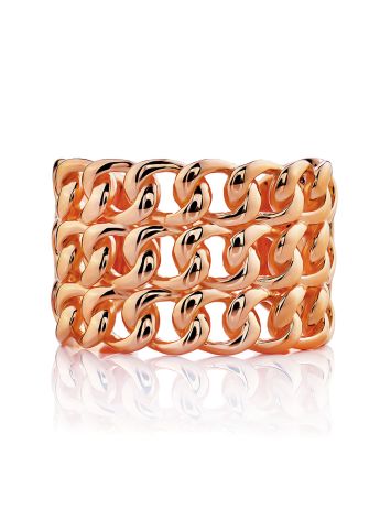 Trendy Rose Plated Silver Interwoven Ring The ICONIC, Ring Size: Adjustable, image , picture 3