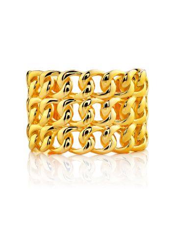 Chain Mail Motif Gilded Silver Ring The ICONIC, Ring Size: Adjustable, image , picture 3