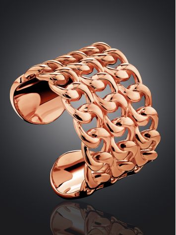 Trendy Rose Plated Silver Interwoven Ring The ICONIC, Ring Size: Adjustable, image , picture 2