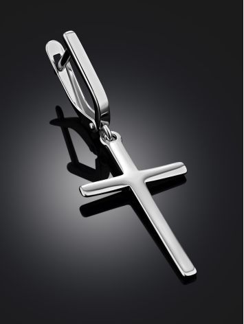 Silver Cross Mono Earring, image , picture 2