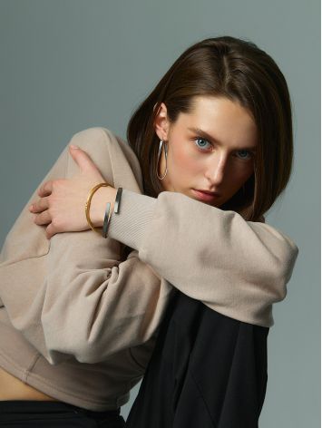 Fashionable Gilded Silver Bangle Bracelet The Silk, image , picture 3