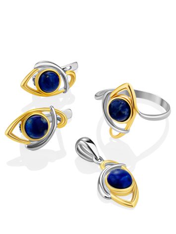 Stylish Silver Lapis Lazuli Ring, Ring Size: 8 / 18, image , picture 6