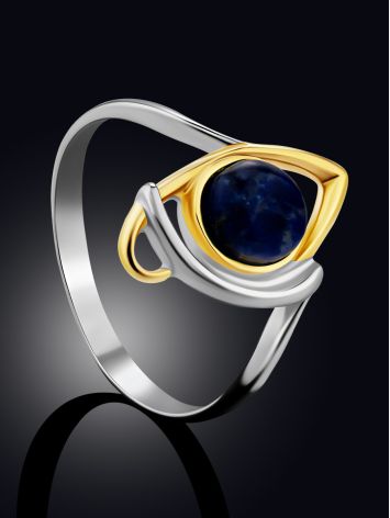 Stylish Silver Lapis Lazuli Ring, Ring Size: 8 / 18, image , picture 2