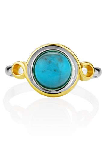 Bicolor Silver Turquoise Ring, Ring Size: 8 / 18, image , picture 4