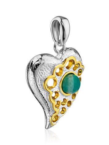 Heart Motif Silver Amazonite Pendant, image , picture 4