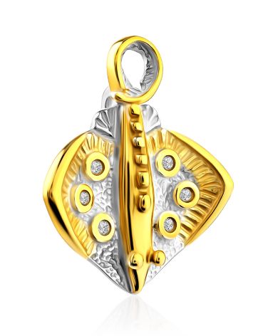 Stingray Motif Gilded Silver Crystal Pendant, image , picture 4