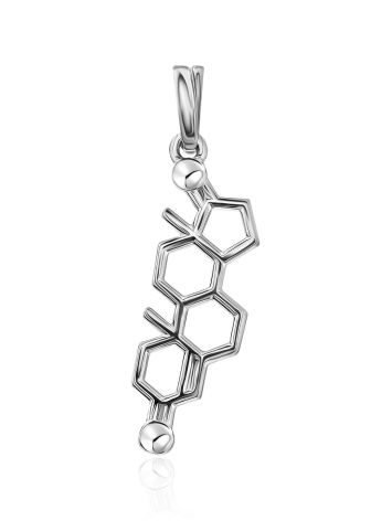 Silver Testosterone Molecule Pendant Hippocrates, image 