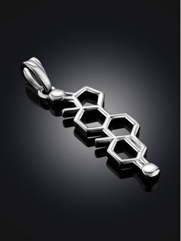 Silver Testosterone Molecule Pendant Hippocrates, image , picture 2